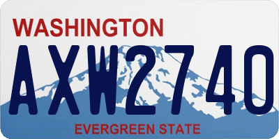 WA license plate AXW2740