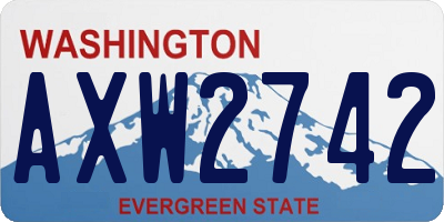 WA license plate AXW2742