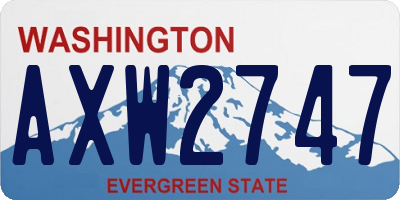 WA license plate AXW2747