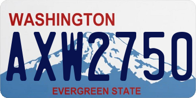 WA license plate AXW2750