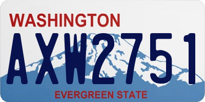 WA license plate AXW2751