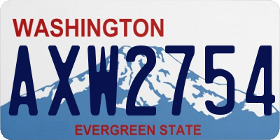 WA license plate AXW2754