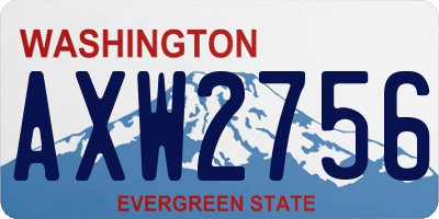 WA license plate AXW2756