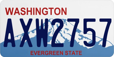 WA license plate AXW2757