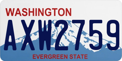 WA license plate AXW2759