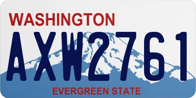WA license plate AXW2761