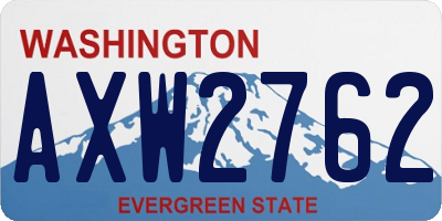 WA license plate AXW2762