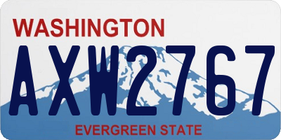 WA license plate AXW2767