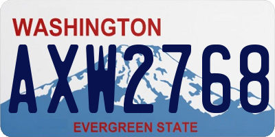 WA license plate AXW2768