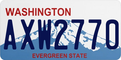 WA license plate AXW2770
