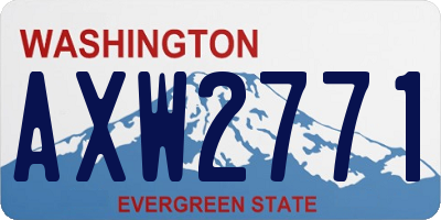 WA license plate AXW2771