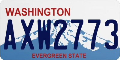 WA license plate AXW2773