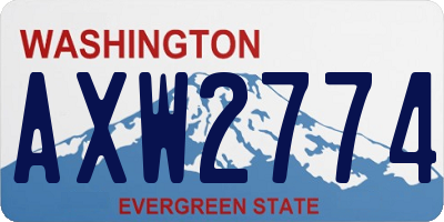 WA license plate AXW2774