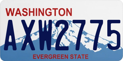 WA license plate AXW2775