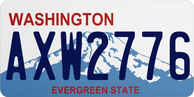 WA license plate AXW2776