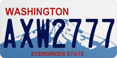 WA license plate AXW2777