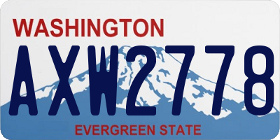 WA license plate AXW2778