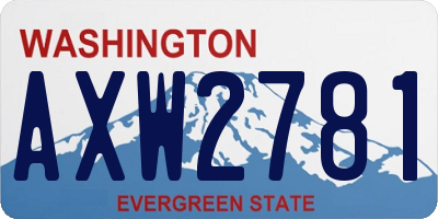 WA license plate AXW2781