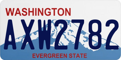 WA license plate AXW2782
