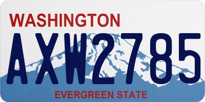 WA license plate AXW2785