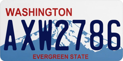 WA license plate AXW2786