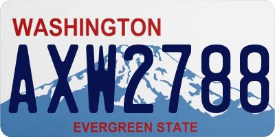 WA license plate AXW2788