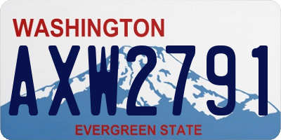 WA license plate AXW2791