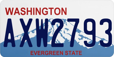 WA license plate AXW2793