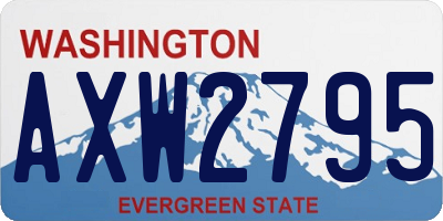 WA license plate AXW2795