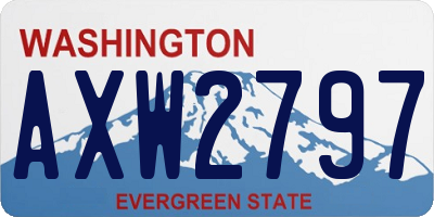 WA license plate AXW2797