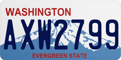 WA license plate AXW2799