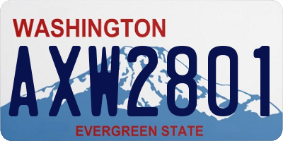 WA license plate AXW2801