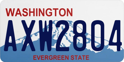 WA license plate AXW2804