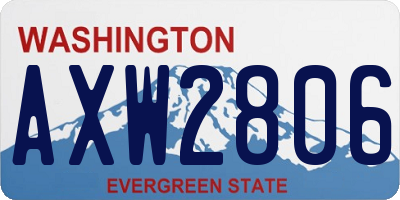 WA license plate AXW2806