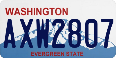WA license plate AXW2807