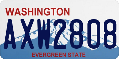 WA license plate AXW2808