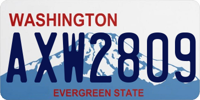 WA license plate AXW2809