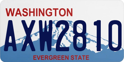 WA license plate AXW2810