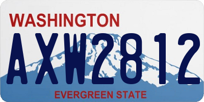 WA license plate AXW2812