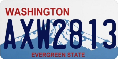WA license plate AXW2813