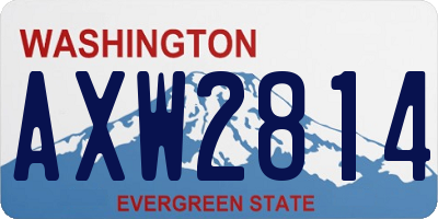 WA license plate AXW2814