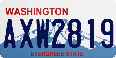 WA license plate AXW2819