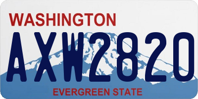 WA license plate AXW2820