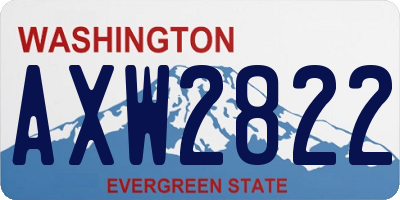 WA license plate AXW2822