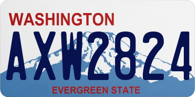 WA license plate AXW2824