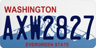 WA license plate AXW2827