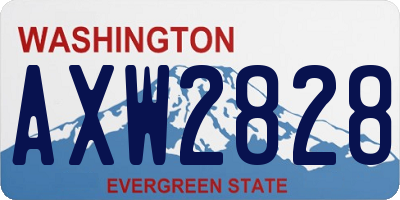 WA license plate AXW2828