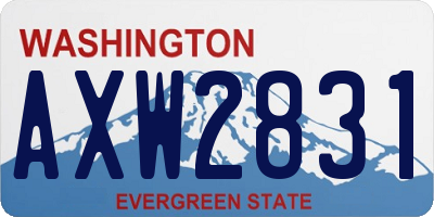 WA license plate AXW2831