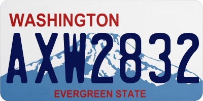 WA license plate AXW2832