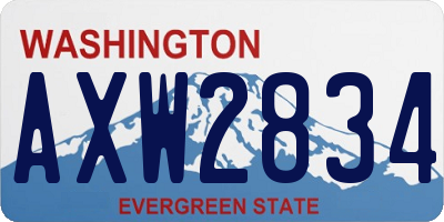 WA license plate AXW2834